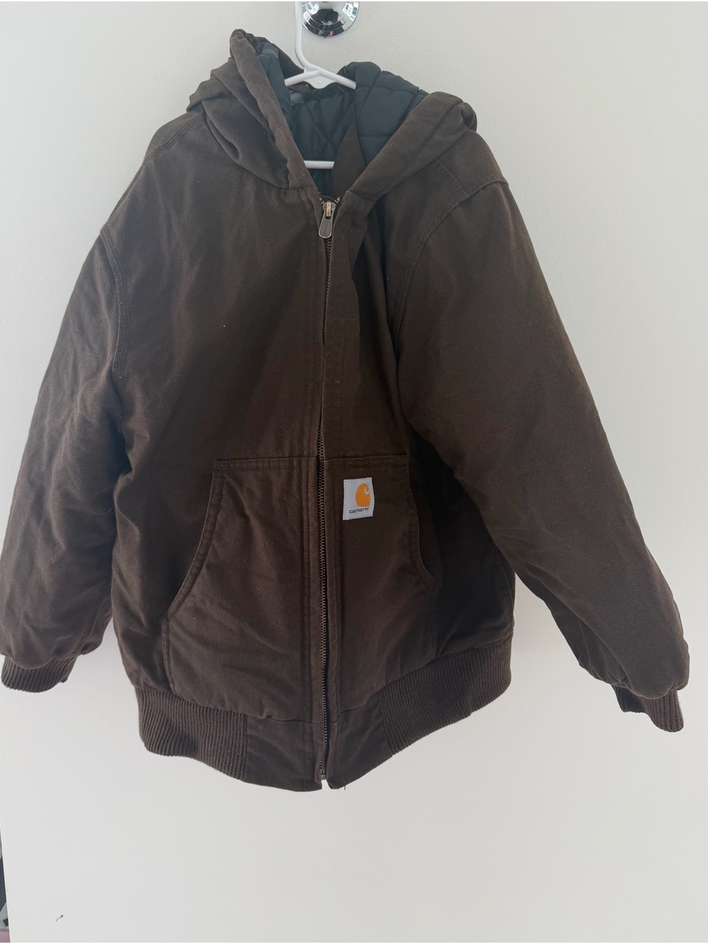 Carhartt Brown Hooded Work Jacket Kids 10-12